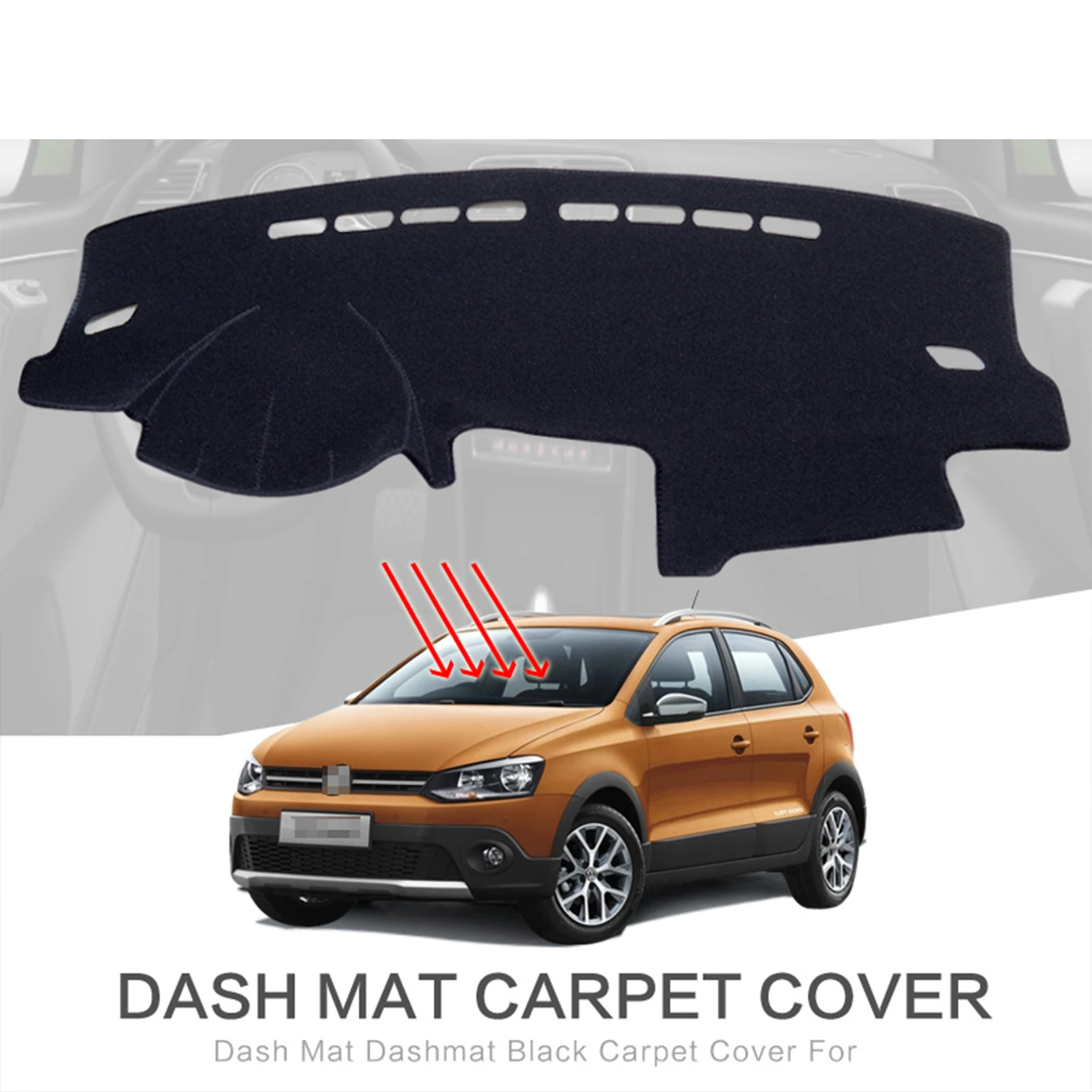 Для VW Polo 6R 6C 2009 2010 2011 2012 2013 2014 2015 2016 Коврик для приборной панели автомобиля