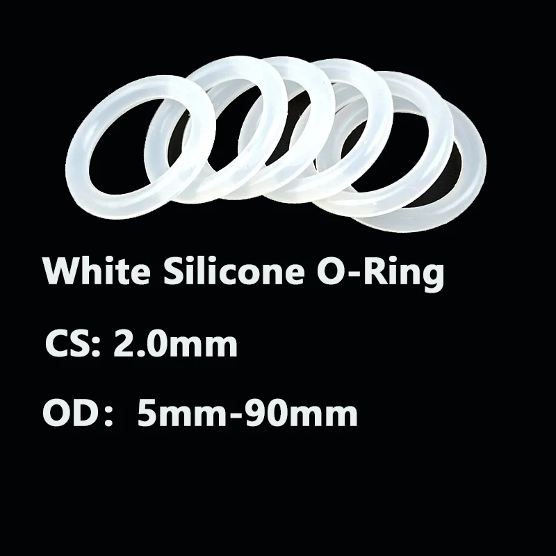 OD: 5mm-90mm White Silicone O-ring Waterproof and High Temperature Resistant White Rubber Sealing Ring 
OD: 5mm-90mm White Silicone O-ring Waterproof and High Temperature Resistant White Rubber Sealing Ring
