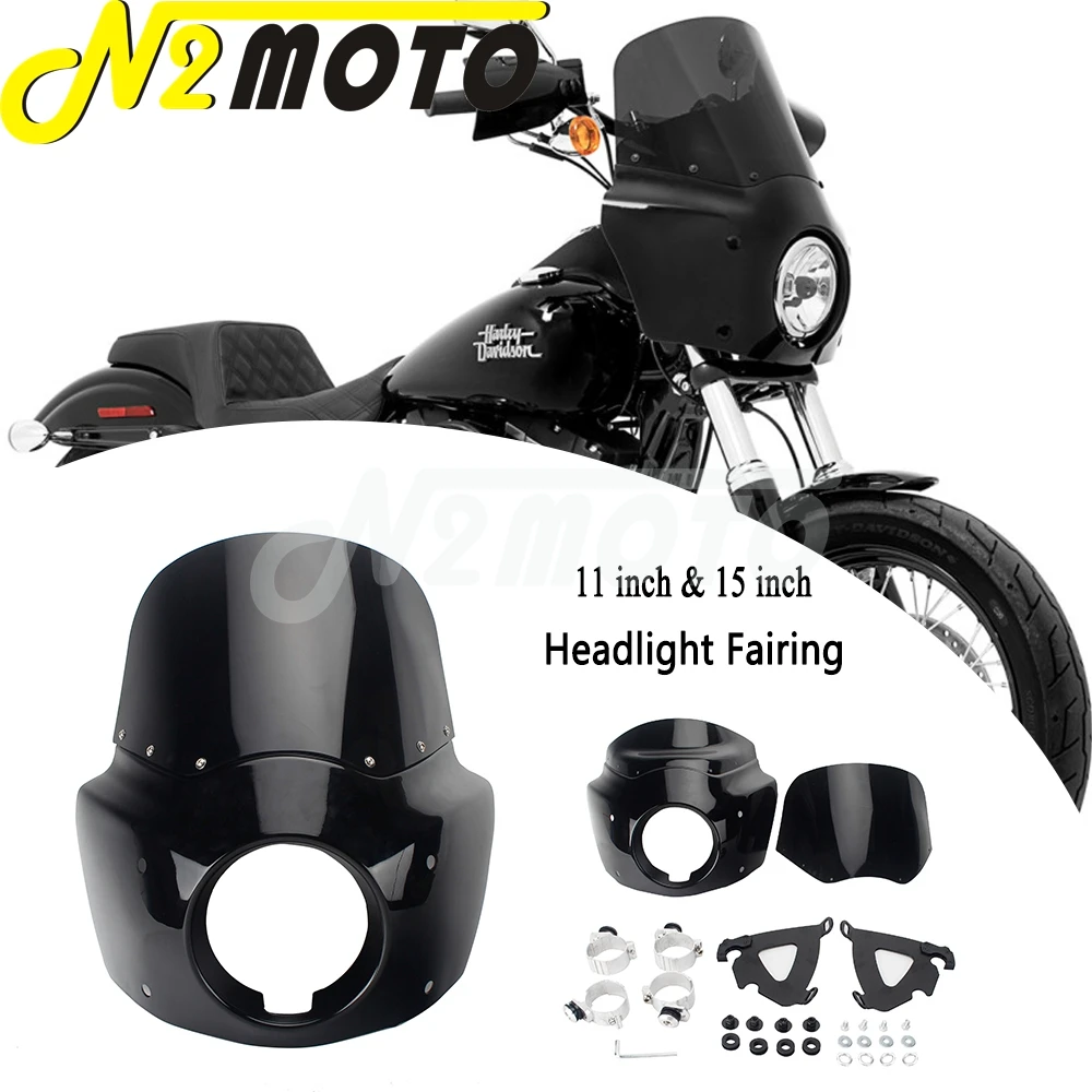 3 Colors Headlight Fairing 11"/15" Headlamp Guide Cover Screen Windshield Lens Motorcycle Deflector For Harley Dyna Wide Glide 
3 Colors Headlight Fairing 11"/15" Headlamp Guide Cover Screen Windshield Lens Motorcycle Deflector For Harley Dyna Wide Glide