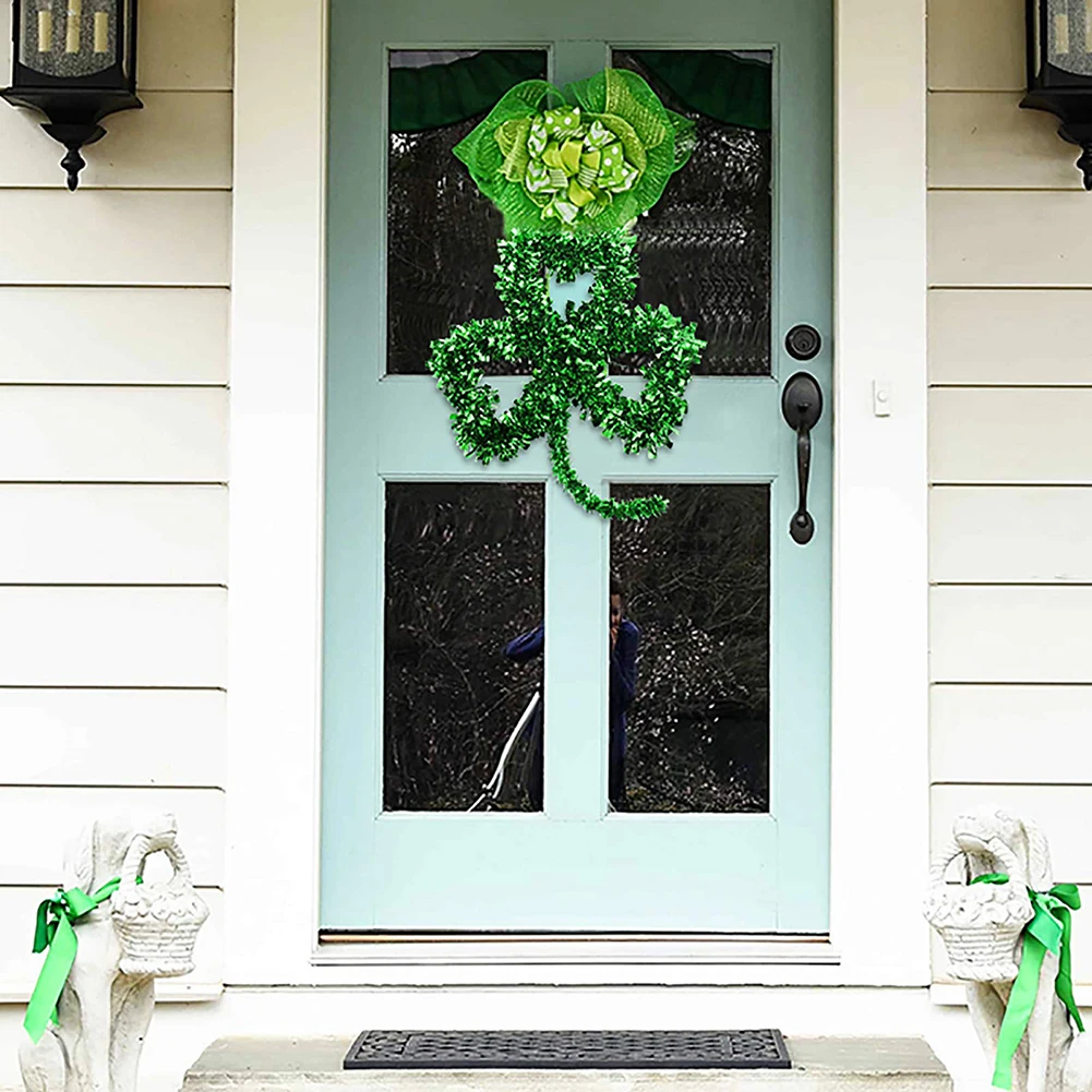 Green Tinsel Garland Shamrock Wreath St. Patrick'S Day Decorations Outdoor Wreath Pendant Porch Front Door Hanging Garland
Green Tinsel Garland Shamrock Wreath St. Patrick'S Day Decorations Outdoor Wreath Pendant Porch Front Door Hanging Garland