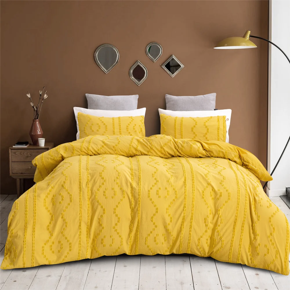 Yellow Bed Set Modern Cut Flower Craft Quilt Cover Pillowcase 3pcs Set Bedding Twin Size Double Sheet Satin Linen Home Textile
Yellow Bed Set Modern Cut Flower Craft Quilt Cover Pillowcase 3pcs Set Bedding Twin Size Double Sheet Satin Linen Home Textile