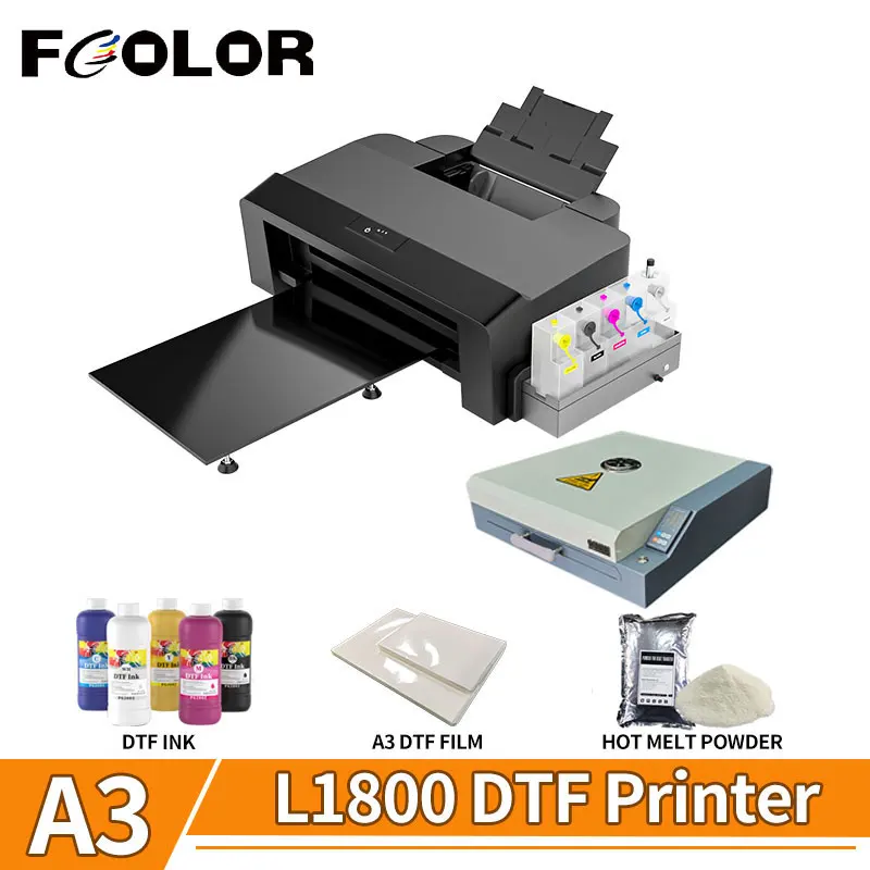 Fcolor DTF Printer A3 L1800 Inkjet Printer Machine with DTF Oven Transfer Directly to DTF Film for T-shirts Hoodies Printing
Fcolor DTF Printer A3 L1800 Inkjet Printer Machine with DTF Oven Transfer Directly to DTF Film for T-shirts Hoodies Printing