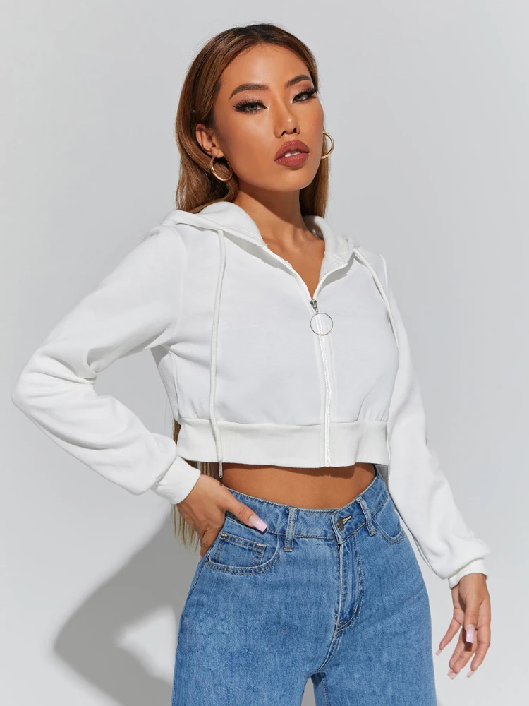 Autumn Female Long Sleeve Casual White Cardigans Solid Color Short Tops for Woman New Fashion Streetwear
Autumn Female Long Sleeve Casual White Cardigans Solid Color Short Tops for Woman New Fashion Streetwear