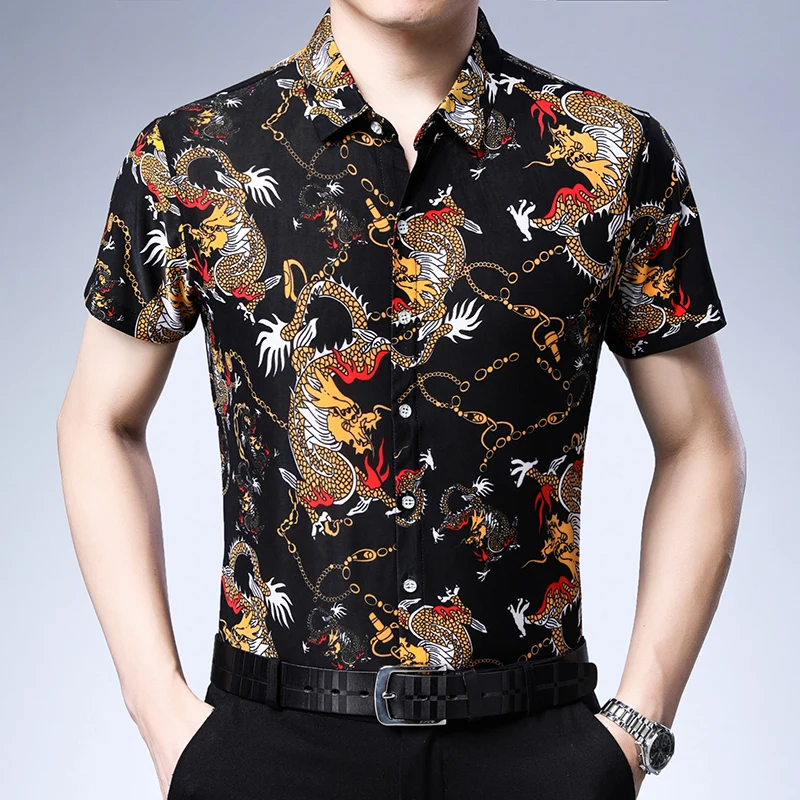 Luxurious Printed Shirts for Men Short Sleeve Casual Slim Business Formal Dress Shirts All-match Streetwear Social Male Clothing
Luxurious Printed Shirts for Men Short Sleeve Casual Slim Business Formal Dress Shirts All-match Streetwear Social Male Clothing