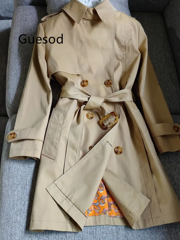 Women Cotton Trench Top Quality Female Trench Outerwear Female Short 2023 Autumn Medium Length Double Breasted Cotton New
Women Cotton Trench Top Quality Female Trench Outerwear Female Short 2023 Autumn Medium Length Double Breasted Cotton New