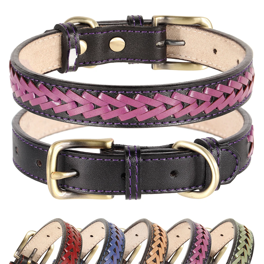 Durable Leather Dog Collar Braided Puppy Cat Collars Adjustable Small Dog Collar Pet Accessories for Small Medium Dogs Bulldogs
Durable Leather Dog Collar Braided Puppy Cat Collars Adjustable Small Dog Collar Pet Accessories for Small Medium Dogs Bulldogs
