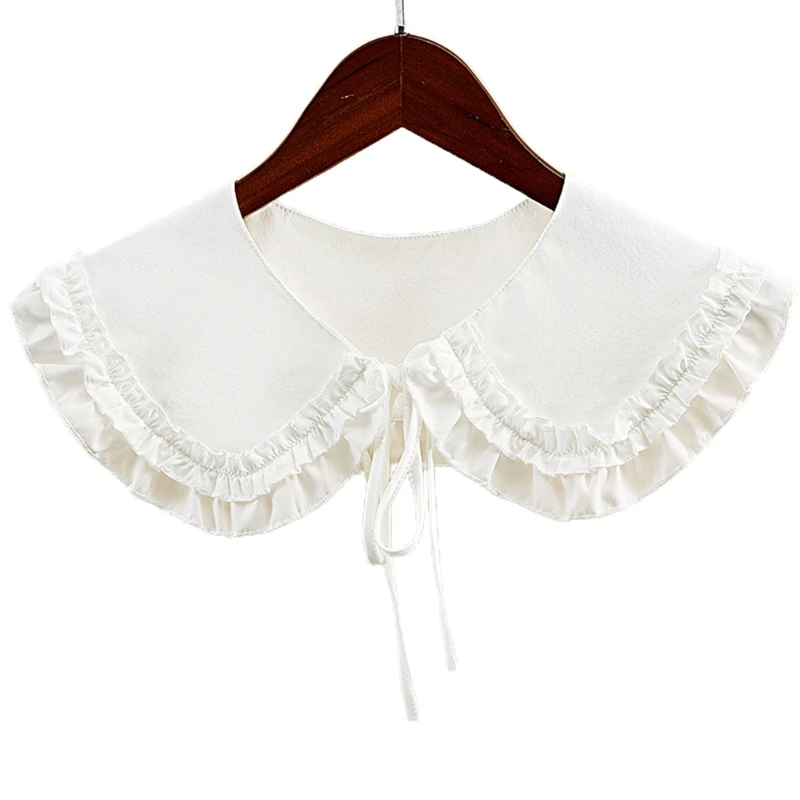 Women Girls Detachable False Collar Double Layer Ruffle Doll Lapel Necklace Choker Lolita Big Shawl Lace-Up Shrug Drop Shipping
Women Girls Detachable False Collar Double Layer Ruffle Doll Lapel Necklace Choker Lolita Big Shawl Lace-Up Shrug Drop Shipping