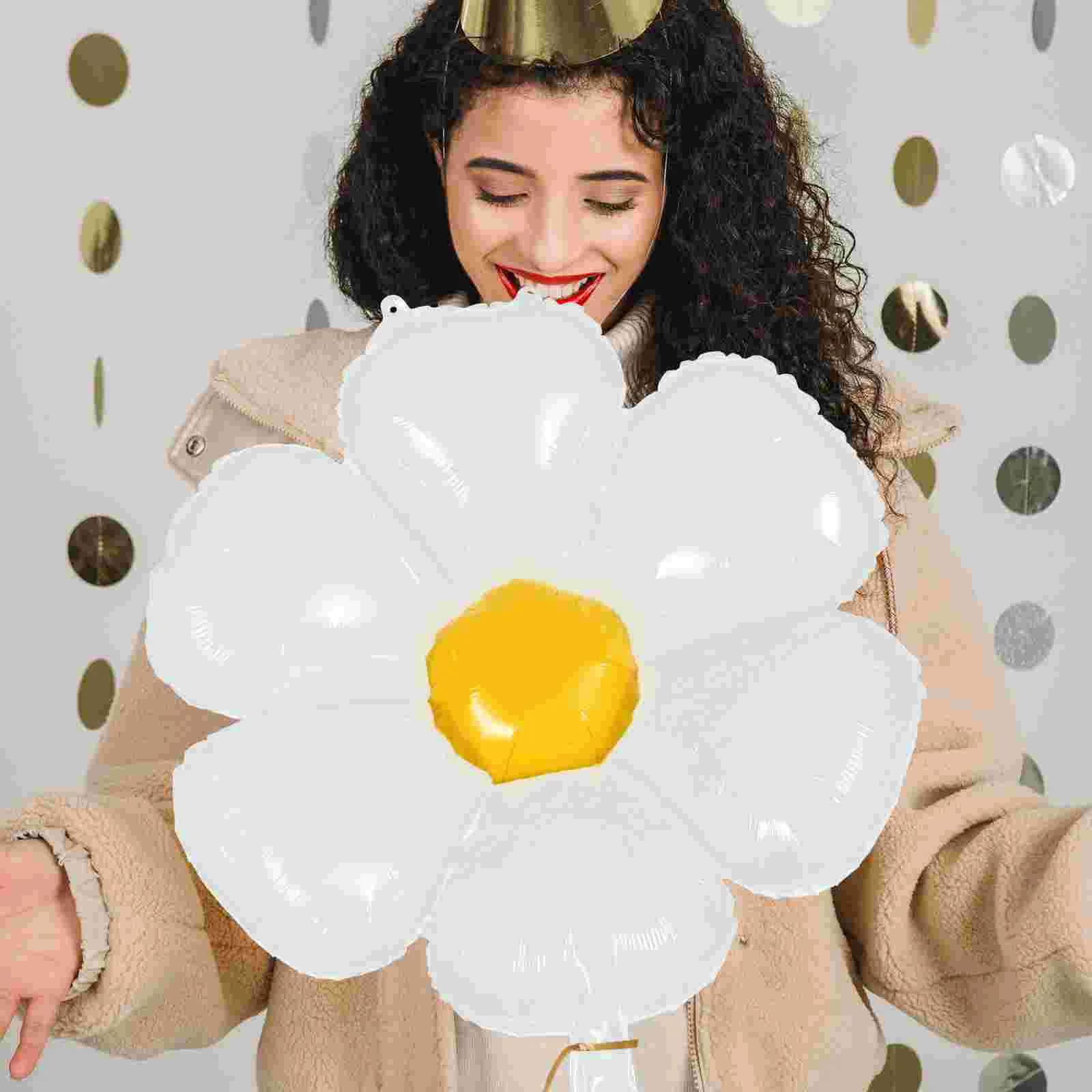 

Balloons Balloon Daisy Flower Floral Party White Birthday Foil Mylar Shaped Latexdecorations Anniversary Wedding Ballons