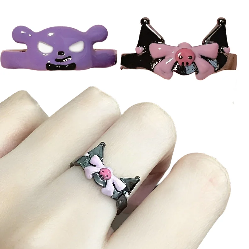 Кольцо в стиле аниме Kawaii Sanrio Kuromi, милые Мультяшные кольца в стиле Baku Ins, регулируемые парные кольца, милые ювелирные изделия для девушек, пода...
Кольцо в стиле аниме Kawaii Sanrio Kuromi, милые Мультяшные кольца в стиле Baku Ins, регулируемые парные кольца, милые ювелирные изделия для девушек, пода...