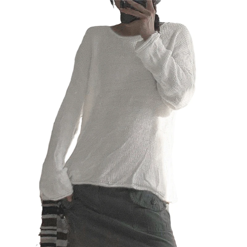 y2k Sweaters Gothic Aesthetic Clothes Women Solid Color Round Neck Knitted Tops Hollow Out Crochet Pullovers 2000s Streetwear
y2k Sweaters Gothic Aesthetic Clothes Women Solid Color Round Neck Knitted Tops Hollow Out Crochet Pullovers 2000s Streetwear