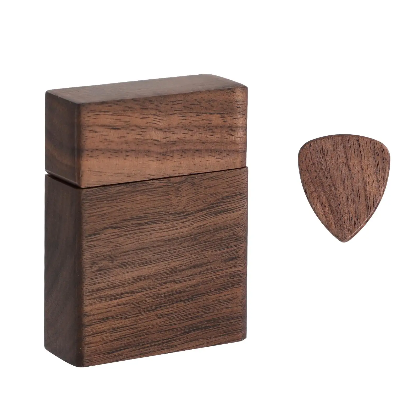 

Wooden Guitar Pick Box Guitar Pick Plectrum Storage Box Wooden Guitar Picks Case and Pick for Mandolin Guitarist Musician Gift