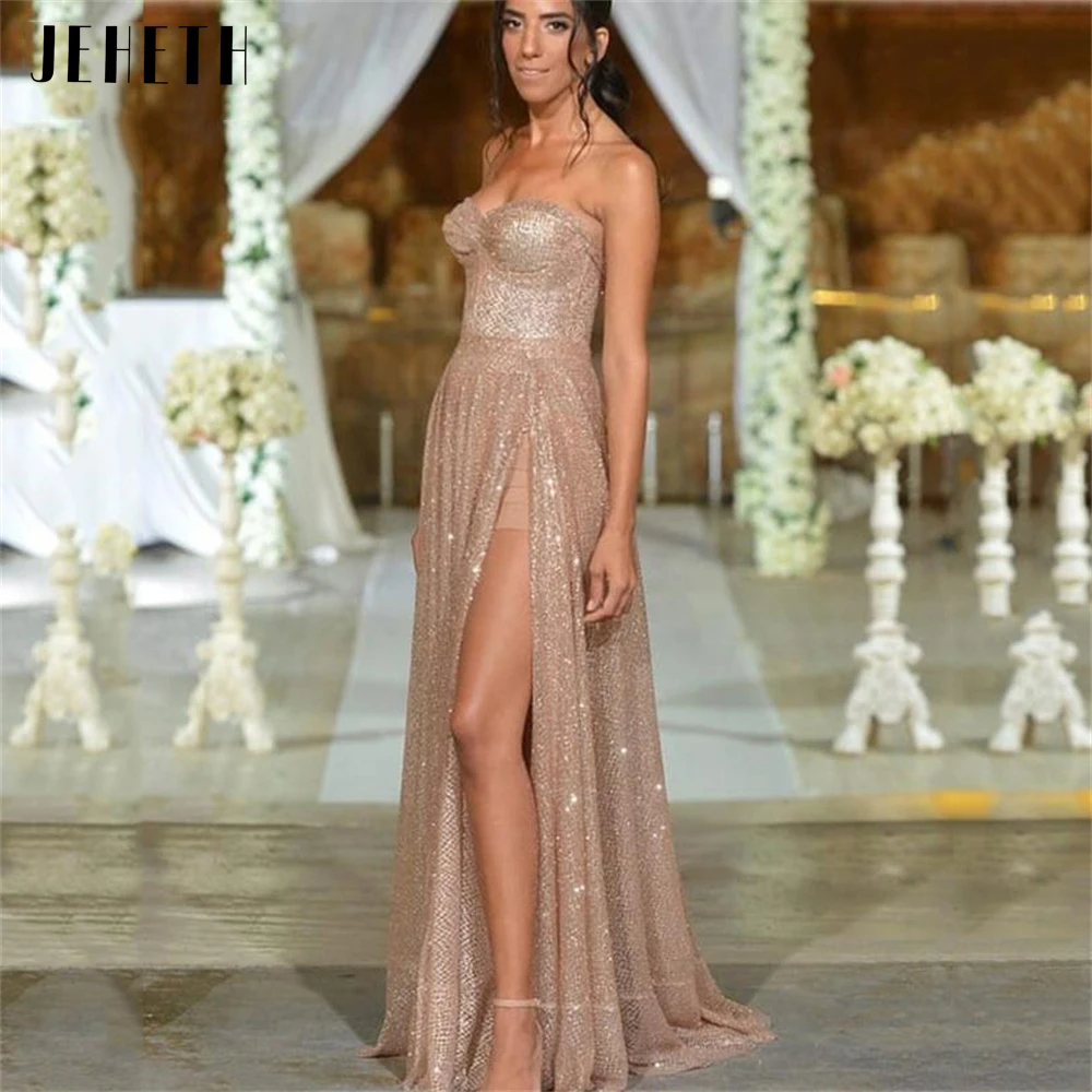 Champagne Glitter Evening Dresses Sexy High Side Slit A-Line Off The Shoulder Prom Party Dresses Sweetheart Floor-Length
Champagne Glitter Evening Dresses Sexy High Side Slit A-Line Off The Shoulder Prom Party Dresses Sweetheart Floor-Length