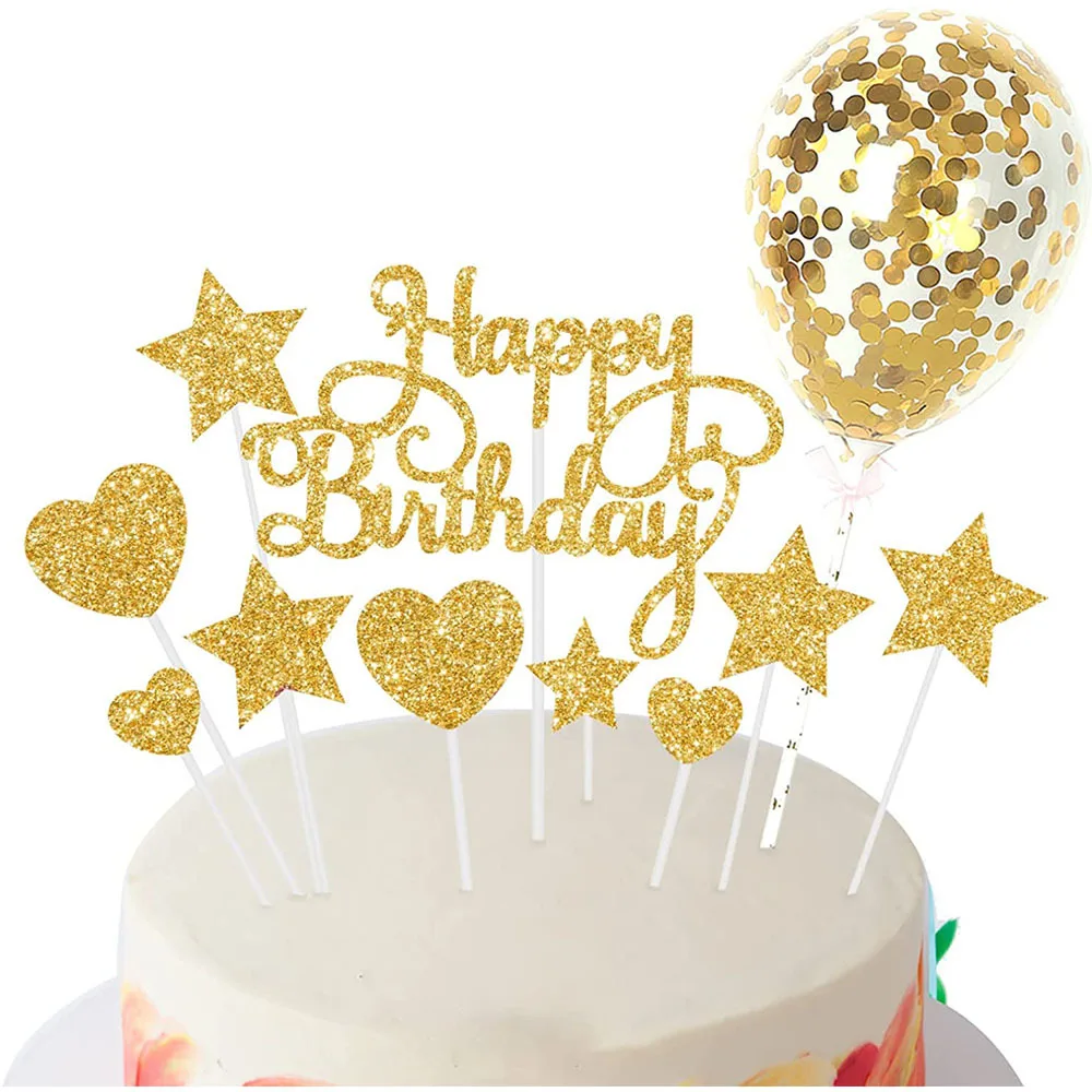 1 Set Creative Glitter Happy Birthday Cake Topper Heart Star Cupcake Topper For Birthday Party Baby Shower Cake Decor Supplies
1 Set Creative Glitter Happy Birthday Cake Topper Heart Star Cupcake Topper For Birthday Party Baby Shower Cake Decor Supplies