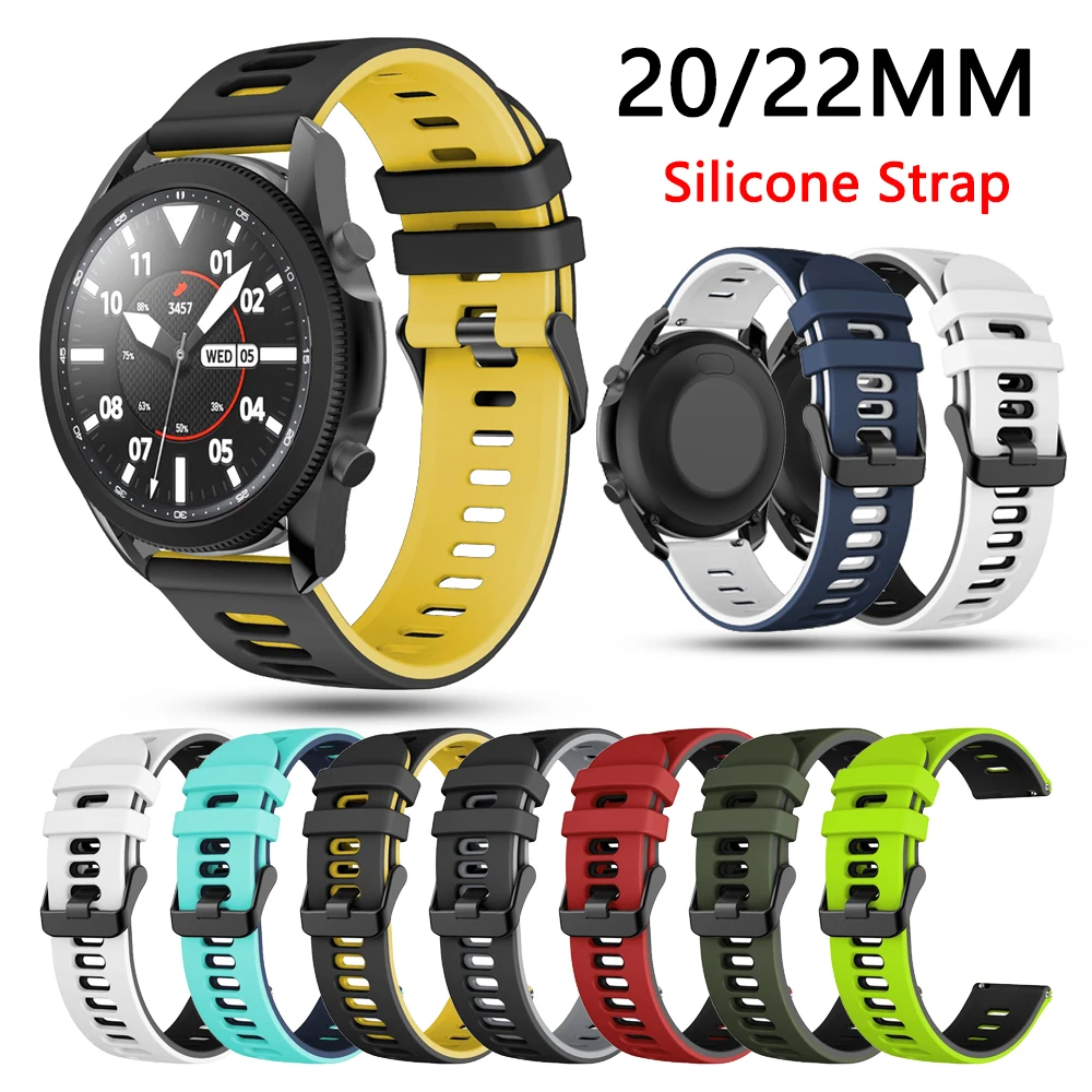 

20 22mm Silicone Strap for Samsung Galaxy Watch 4 5 40MM 44MM Watchband for Huawei Watch GT2 Pro GT3 42MM 46MM Bracelet Correa