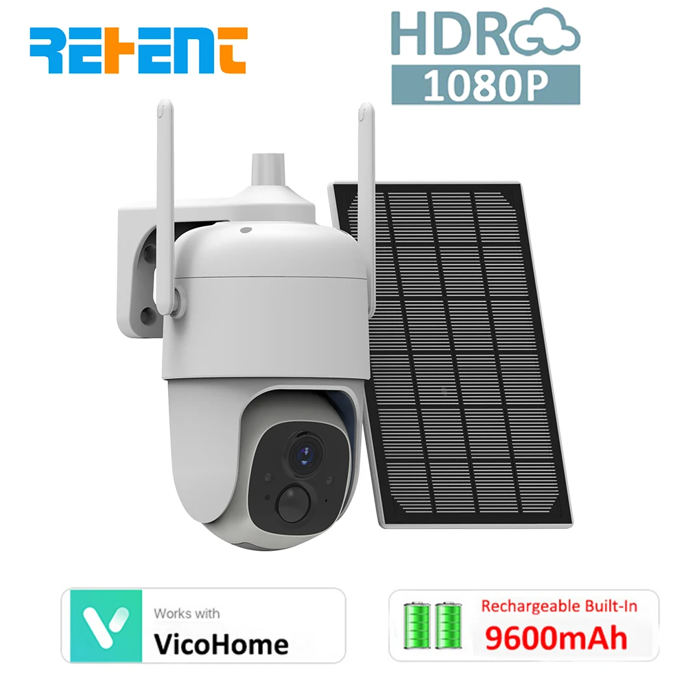 REHENT VicoHome Solar Panel Camera WiFi 1080P Full HD 120° PIR 2-Way Audio Video 9600mAh Rechargeable Battery PTZ Outdoor Camera
REHENT VicoHome Solar Panel Camera WiFi 1080P Full HD 120° PIR 2-Way Audio Video 9600mAh Rechargeable Battery PTZ Outdoor Camera