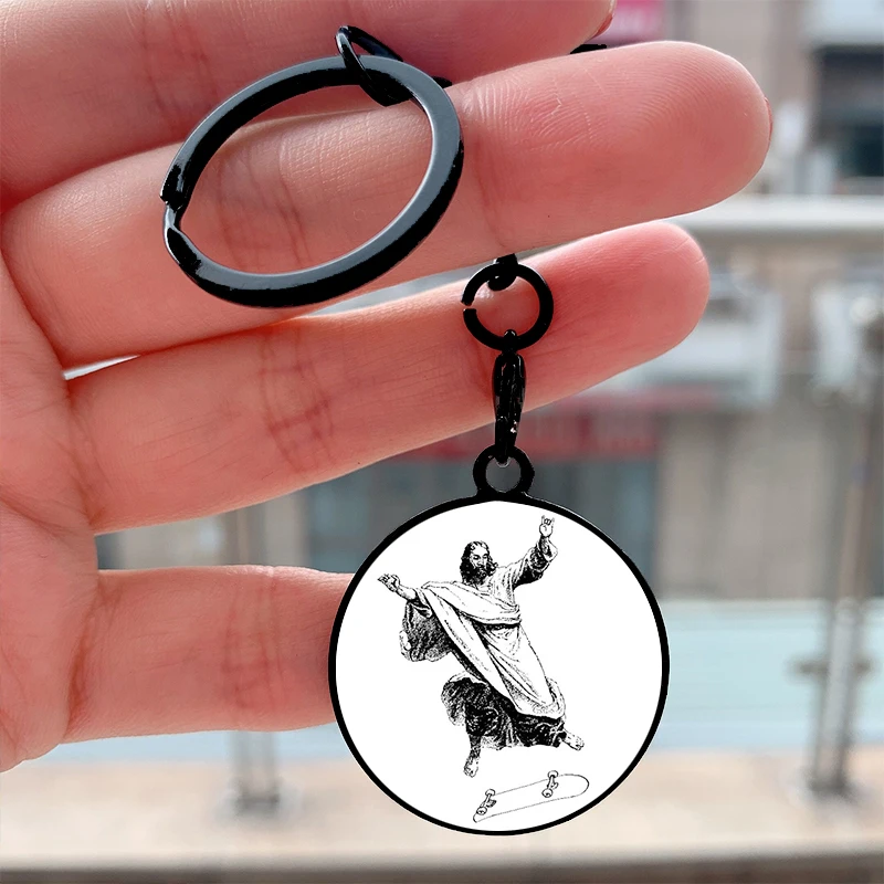 Fashion Jesus Shreds Cool Key Tag Motorcycles Cars Backpack Chaveiro Keychain For Friends Key Ring Gifts Accessories 
Fashion Jesus Shreds Cool Key Tag Motorcycles Cars Backpack Chaveiro Keychain For Friends Key Ring Gifts Accessories