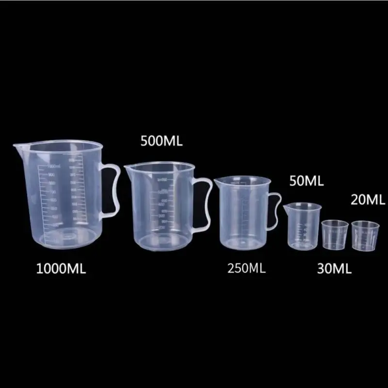 

Пластиковые чашки 50/100/150/250/500/1000 мл Премиум прозрачный пластиковый градуированный мерный стакан с носиком без ручки кухонный инструмент