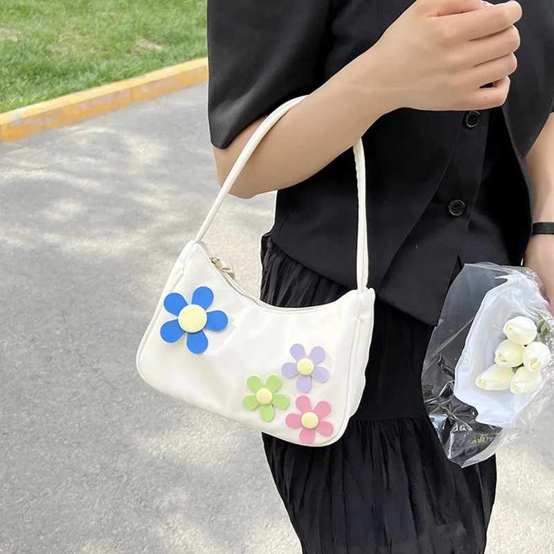 Cute Sweet Flower Appliques Shoulder Underarm Bags Women Temperament Soft PU Leather Handbags and Purses
Cute Sweet Flower Appliques Shoulder Underarm Bags Women Temperament Soft PU Leather Handbags and Purses
