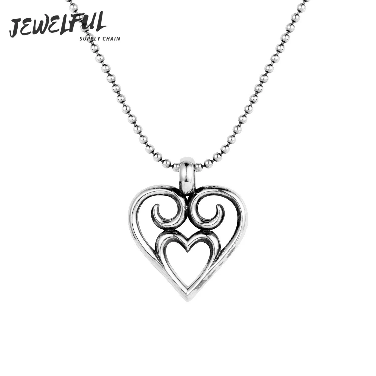 JEWELFUL-S925 Sterling Silver Thai Silver Vintage Heart Necklace Hollow out Heart-Shaped Collarbone Necklace
JEWELFUL-S925 Sterling Silver Thai Silver Vintage Heart Necklace Hollow out Heart-Shaped Collarbone Necklace