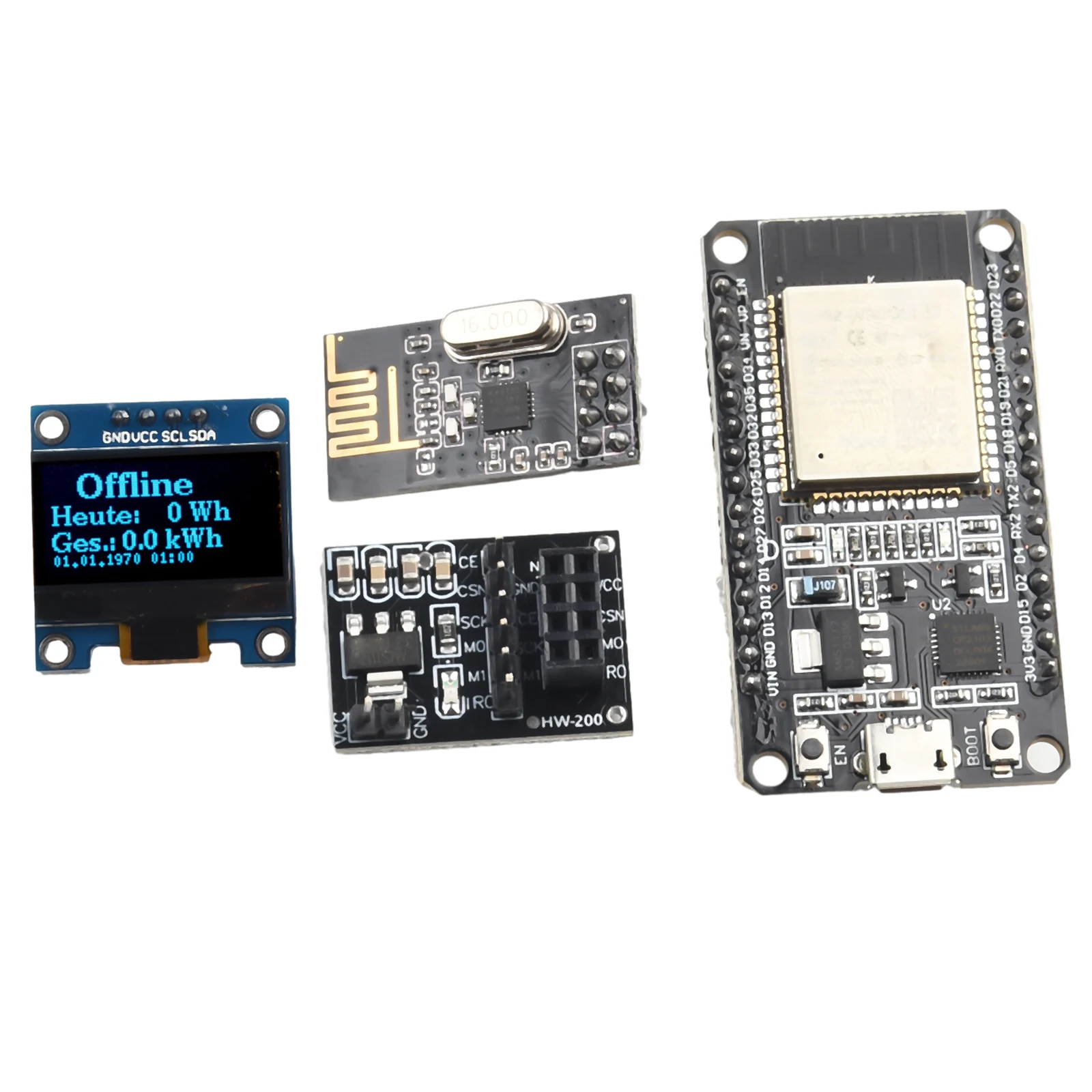 Enhanced OpenDTU for Hoymiles Inverters ESP32+NRF24L01+Cable+Display Module Superior Speed Easy Integration Real time Monitoring
Enhanced OpenDTU for Hoymiles Inverters ESP32+NRF24L01+Cable+Display Module Superior Speed Easy Integration Real time Monitoring
