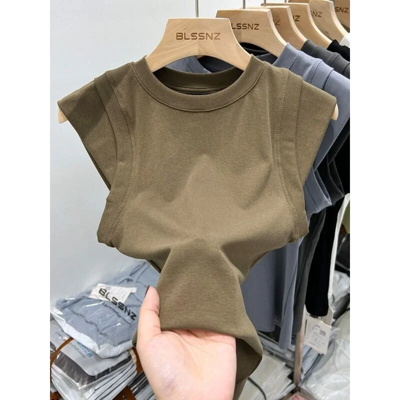 

Spring Army Green T-shirt Harajuku Design Sensual Y2k Summer Women's T-shirt Girl Bare Shoulder and Back Short Top Girl