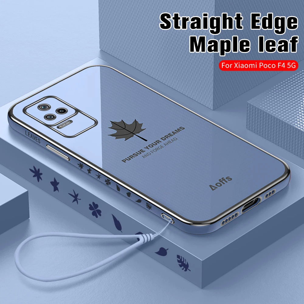 Gold Plating Maple Leaf Phone Case For Xiaomi Poco F4 6.67inch Electroplated Soft Silicone Cover With Lanyard For Poco Poko F 4
Gold Plating Maple Leaf Phone Case For Xiaomi Poco F4 6.67inch Electroplated Soft Silicone Cover With Lanyard For Poco Poko F 4