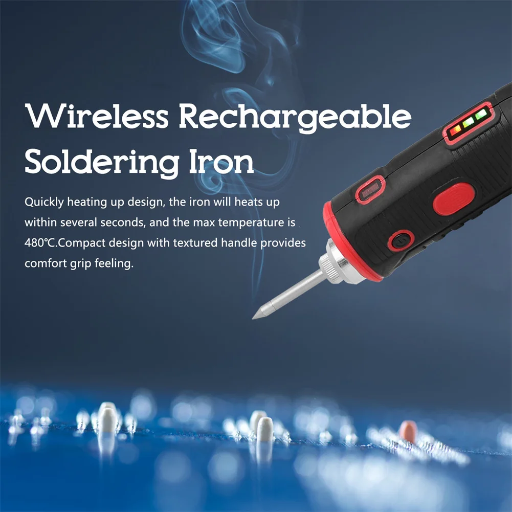 7pcs/set Portable Electric Soldering Irons Cordless Rechargeable Wireless Soldering Iron With LED Light Soldering Wires Sponge
7pcs/set Portable Electric Soldering Irons Cordless Rechargeable Wireless Soldering Iron With LED Light Soldering Wires Sponge