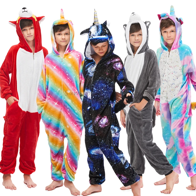 Kigurumi Unicorn Pajamas Animal Onesie for Children Girls Boys Sleepwear Kids Cartoon Licorne Pyjama Suit Winter Overalls
Kigurumi Unicorn Pajamas Animal Onesie for Children Girls Boys Sleepwear Kids Cartoon Licorne Pyjama Suit Winter Overalls