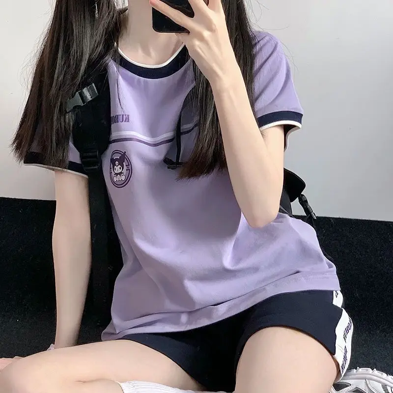 Kawaii Y2K Sanrio Summer Kuromi Short-Sleeved Shorts Two-Piece Set Cute Sweet Girls Thin Section Jk Uniform Gymnastics Clothes
Kawaii Y2K Sanrio Summer Kuromi Short-Sleeved Shorts Two-Piece Set Cute Sweet Girls Thin Section Jk Uniform Gymnastics Clothes