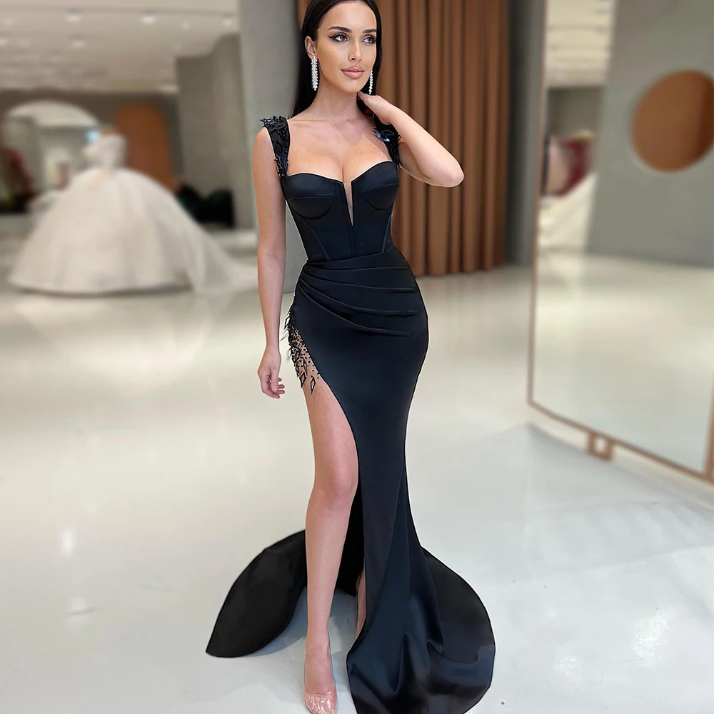Sleeveless Evening Dress For Women 2022 Sweetheart Mermaid Sexy High Split Party Dress Modern Pearls Floor-Length Prom Gowns
Sleeveless Evening Dress For Women 2022 Sweetheart Mermaid Sexy High Split Party Dress Modern Pearls Floor-Length Prom Gowns
