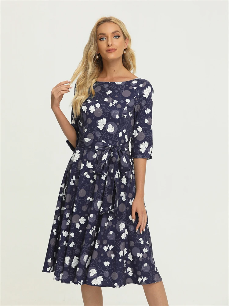 New Fashion Office Style Women Retro A-line Working Dress Elegant O-neck Half Sleeve Midi Vestidos Female Summer Casual Dresses
New Fashion Office Style Women Retro A-line Working Dress Elegant O-neck Half Sleeve Midi Vestidos Female Summer Casual Dresses