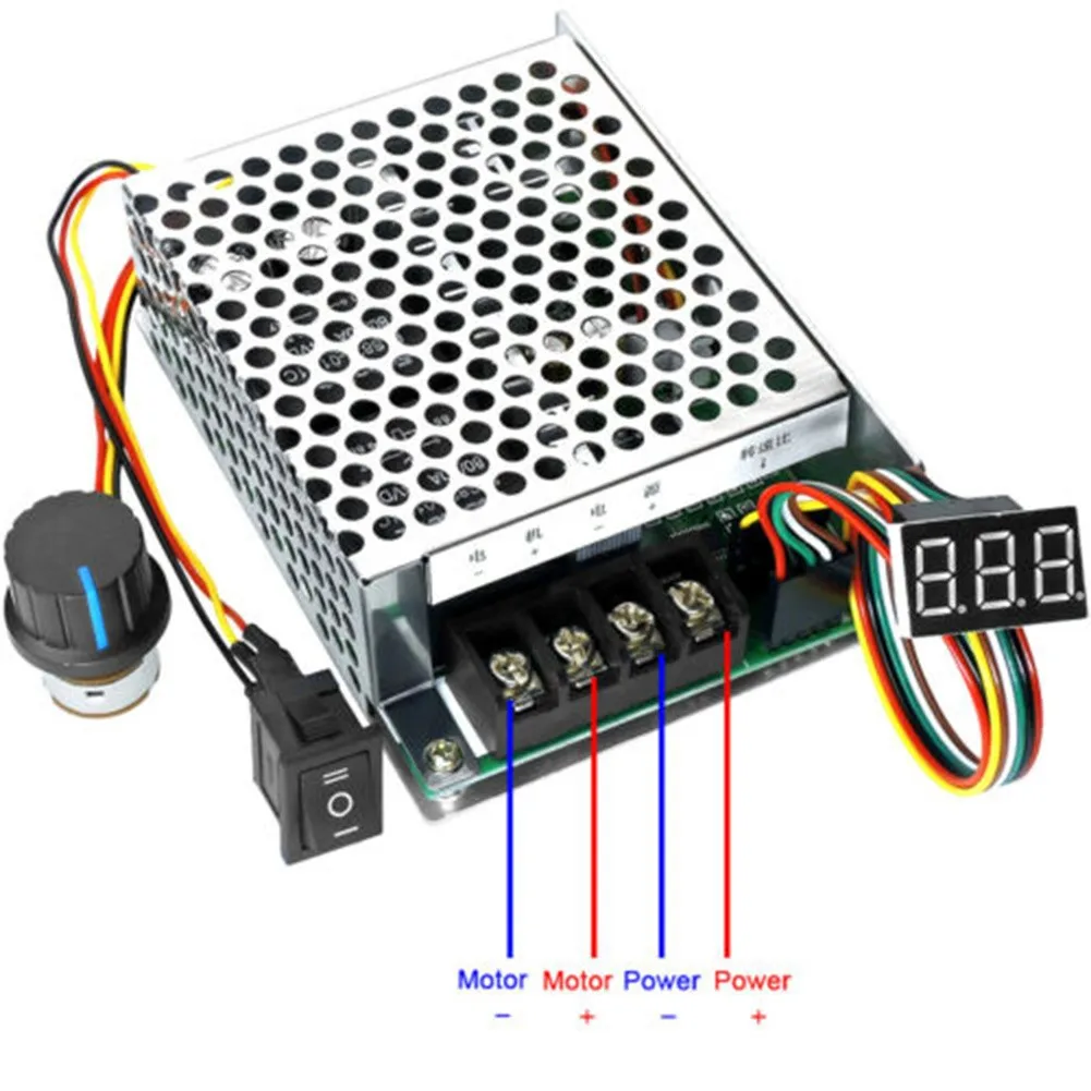 DC10-55V 12V 24V 36V 60A PWM Motor Speed Regulator 15KHz Controller CW CCW Reversible Switch Set For Brushed DC Motor 40A
DC10-55V 12V 24V 36V 60A PWM Motor Speed Regulator 15KHz Controller CW CCW Reversible Switch Set For Brushed DC Motor 40A