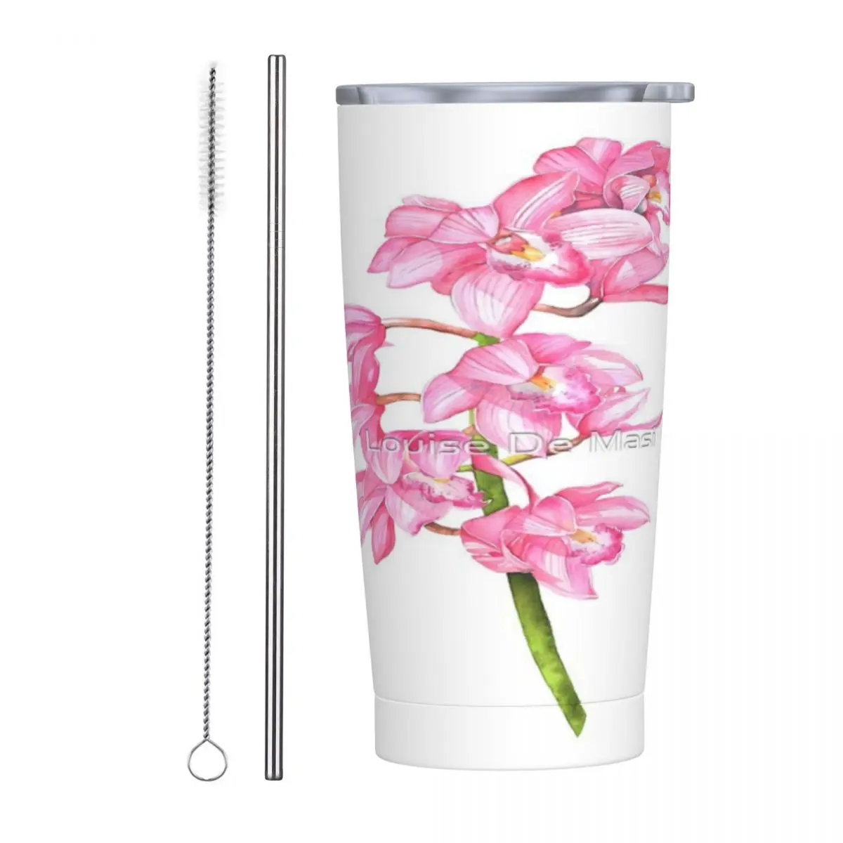 Cymbidium Orchids Stainless Steel Mug Good Seal Push pull Lid With straw Reusable
Cymbidium Orchids Stainless Steel Mug Good Seal Push pull Lid With straw Reusable