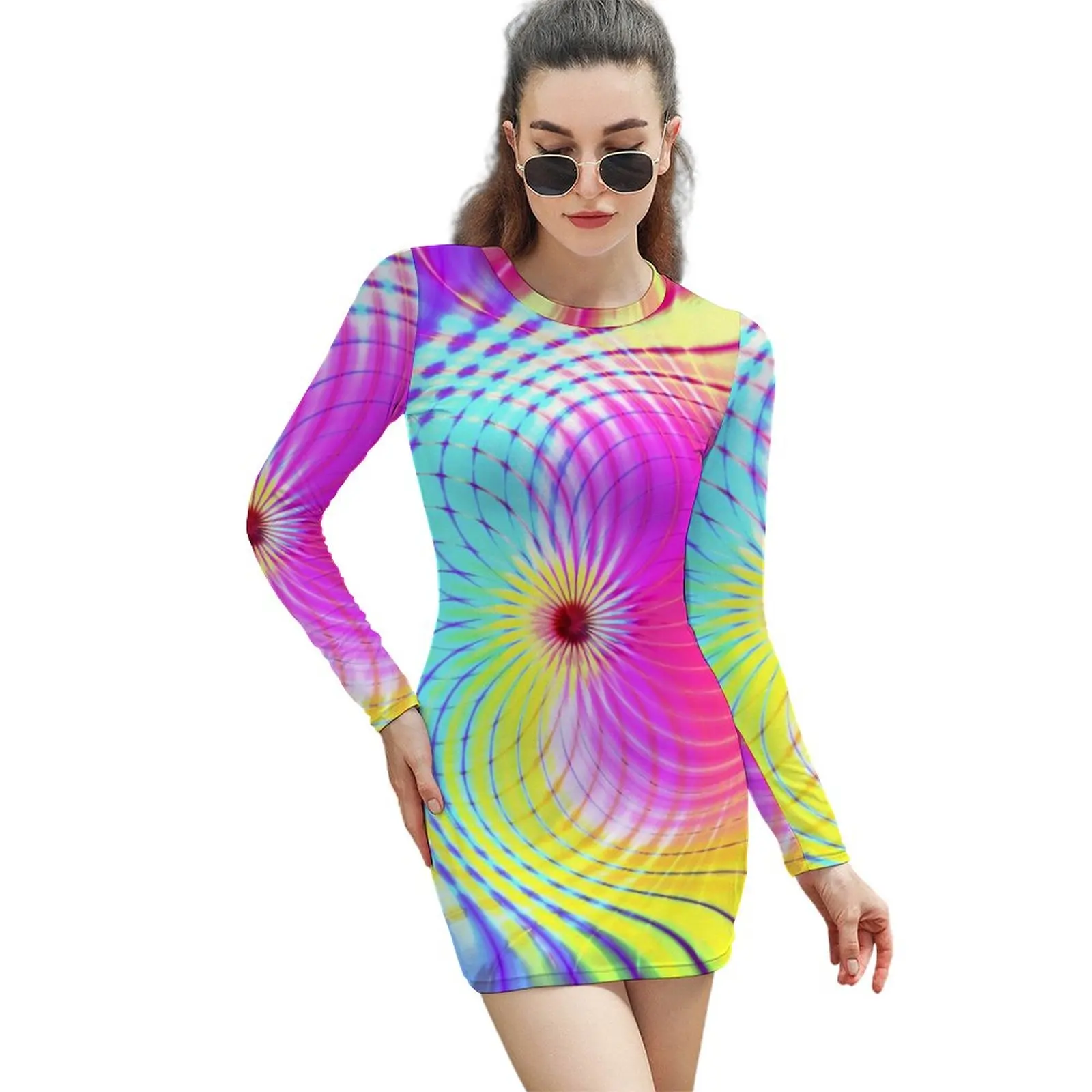 Trippy Hippie Bodycon Dress Ladies Light Green and Pink Sexy Dresses Holiday Long Sleeve Street Wear Custom Dress Big Size
Trippy Hippie Bodycon Dress Ladies Light Green and Pink Sexy Dresses Holiday Long Sleeve Street Wear Custom Dress Big Size
