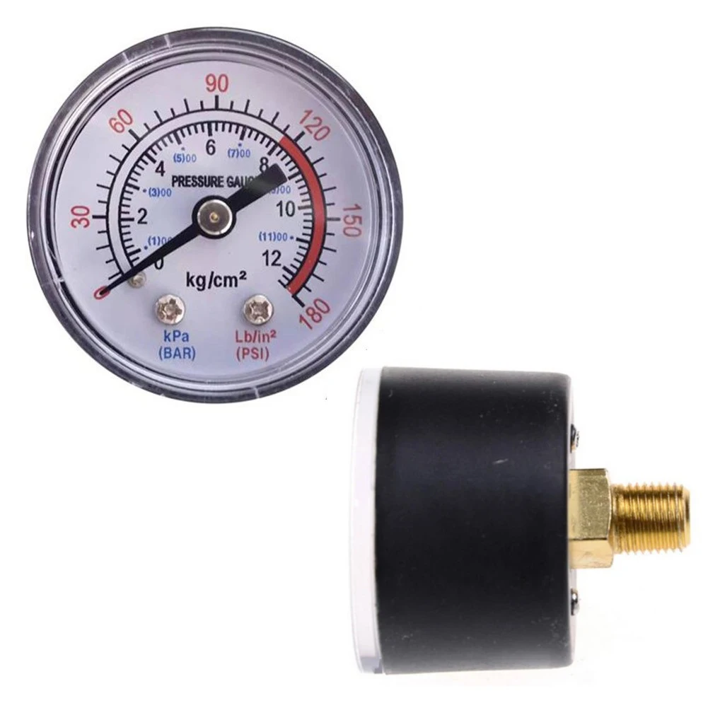 Air Compressor Pneumatic Hydraulic Fluid Pressure Gauge 0-12Bar / 0-180PSI Male Thread Bottom Provides Reliable Connection
Air Compressor Pneumatic Hydraulic Fluid Pressure Gauge 0-12Bar / 0-180PSI Male Thread Bottom Provides Reliable Connection