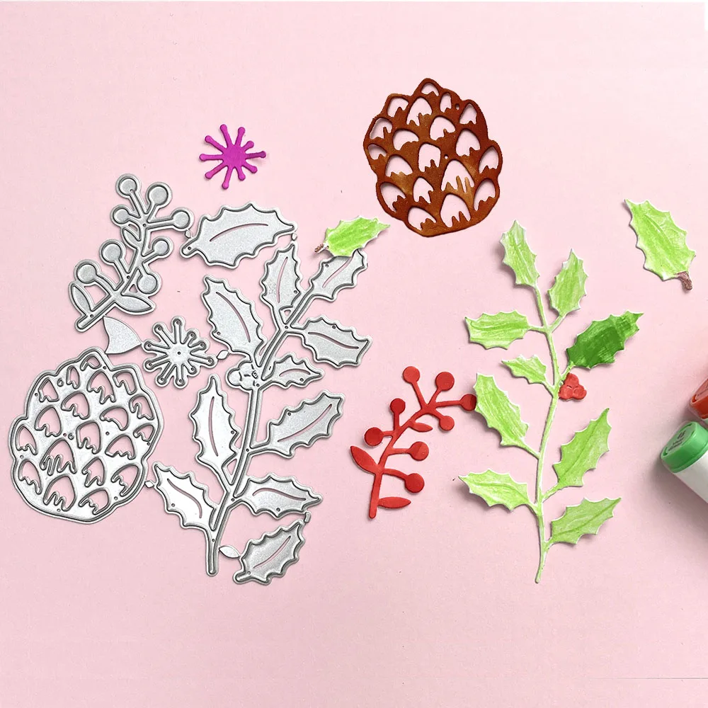 Metal Cutting Dies Pine Cone Holly Die Cut Scrapbook DIY Paper Card Photo Album Handmade Cuts Craft Dies
Metal Cutting Dies Pine Cone Holly Die Cut Scrapbook DIY Paper Card Photo Album Handmade Cuts Craft Dies