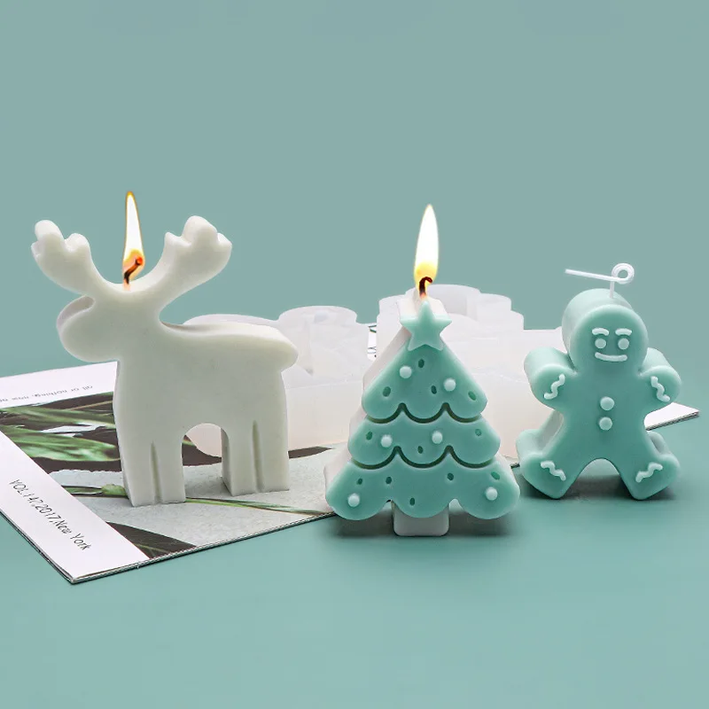 1Pcs Christmas Tree Candles Silicone Mold 3D Hand-made Soap Mold Gingerbread Man Elk Candle Molds For Candle Making
1Pcs Christmas Tree Candles Silicone Mold 3D Hand-made Soap Mold Gingerbread Man Elk Candle Molds For Candle Making