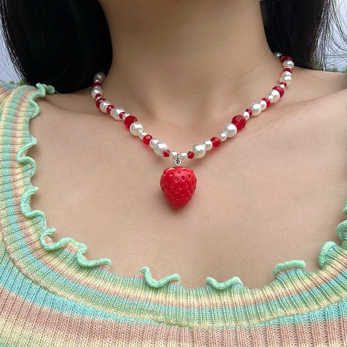 PuRui Y2K Strawberry Pendant Necklace Choker for Women Children Jewelry Imitation Pearl Neck Clavicle Chain Cute Accessories New
PuRui Y2K Strawberry Pendant Necklace Choker for Women Children Jewelry Imitation Pearl Neck Clavicle Chain Cute Accessories New