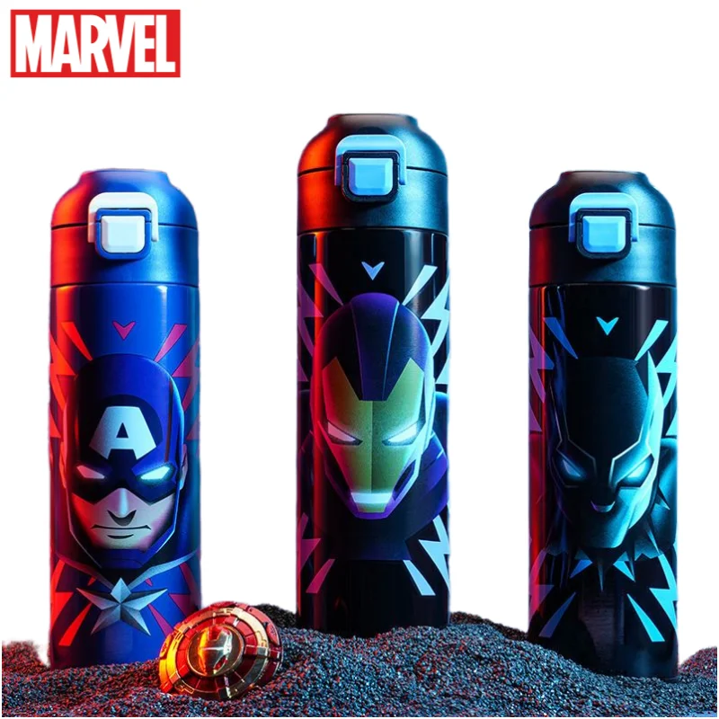 

Marvel animation peripheral cartoon iron man black panther spider man insulation cup water cup creative kettle gift wholesale
