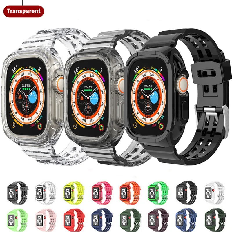 Case+Transparent Strap for Apple Watch series 8 7 45mm 40mm 44mm 41mm 38/42mm smartwatch glitter Bracelet iWatch 6 5 4 3 se Band
Case+Transparent Strap for Apple Watch series 8 7 45mm 40mm 44mm 41mm 38/42mm smartwatch glitter Bracelet iWatch 6 5 4 3 se Band