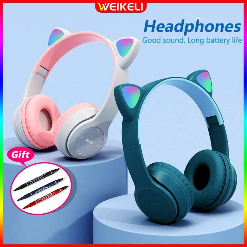 P47M Cat Ear Headphones Gaming HIFI P47 Headset Wireless Bluetooth Headphone with Mic LED Support Micro SD Earphone for Android
P47M Cat Ear Headphones Gaming HIFI P47 Headset Wireless Bluetooth Headphone with Mic LED Support Micro SD Earphone for Android