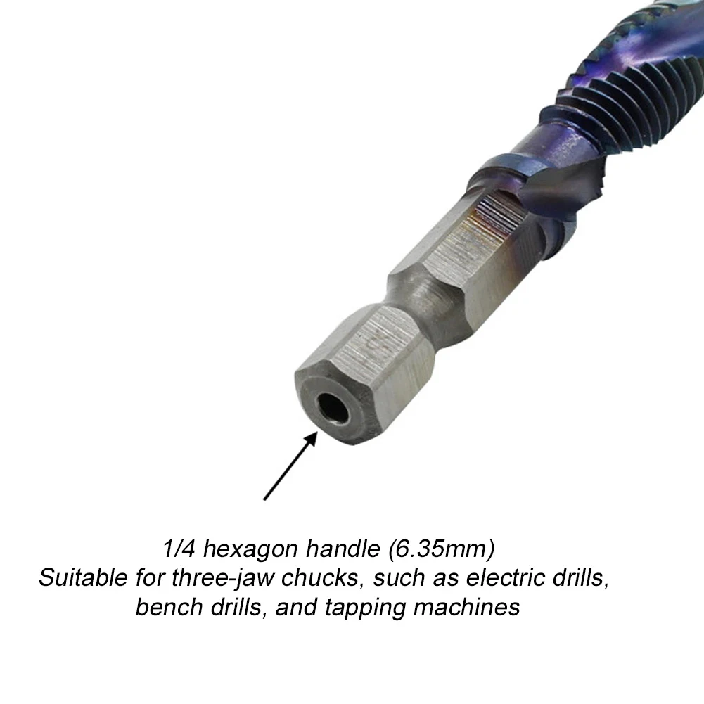 12Pcs/set M3-M10 Composite Hex Shank HSS Metric Screw Thread Blue Tap Drill Bits Set Machine Spiral Taps Short
12Pcs/set M3-M10 Composite Hex Shank HSS Metric Screw Thread Blue Tap Drill Bits Set Machine Spiral Taps Short