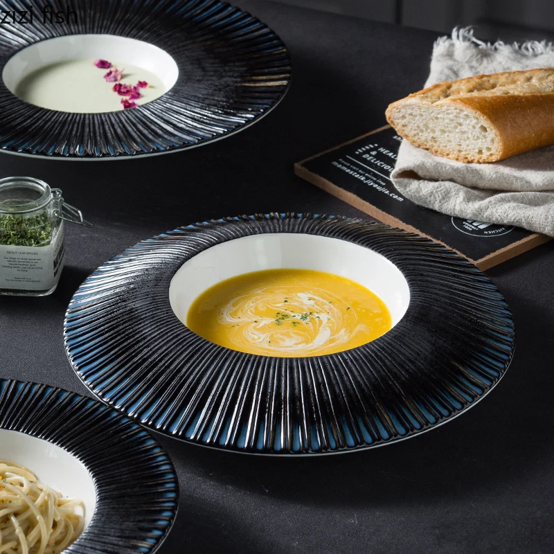 Creative Modern Striped Ceramic Soup Bowl Pasta Western Dinner Plate 10/11 Inch Cooking Dinner Plate Kitchen Utensils Porcelain
Creative Modern Striped Ceramic Soup Bowl Pasta Western Dinner Plate 10/11 Inch Cooking Dinner Plate Kitchen Utensils Porcelain