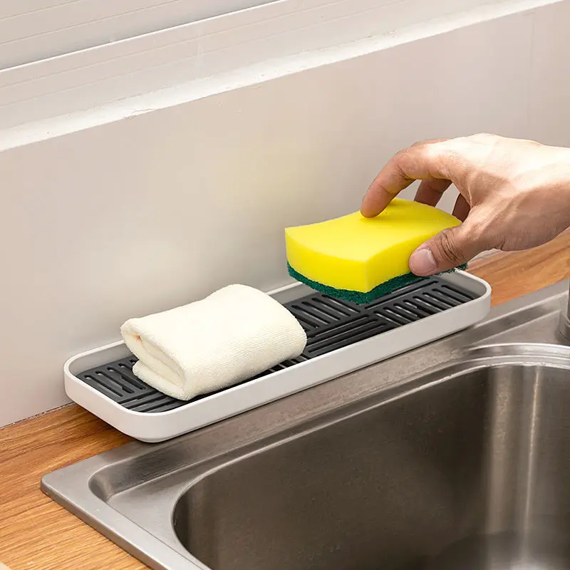 Kitchen Sink Organzier Soap and Sponge Holder Bottle Cup Tableware Drain Tray - Storage Tray for Dish Washing Sponge Scrubber
Kitchen Sink Organzier Soap and Sponge Holder Bottle Cup Tableware Drain Tray - Storage Tray for Dish Washing Sponge Scrubber