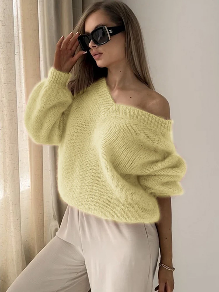 V Neck Knit Women Sweater Autumn Winter Solid Long Sleeve Thick Loose Pullovers Casual Elegant Fashion Keep Warm Female Jumper
V Neck Knit Women Sweater Autumn Winter Solid Long Sleeve Thick Loose Pullovers Casual Elegant Fashion Keep Warm Female Jumper