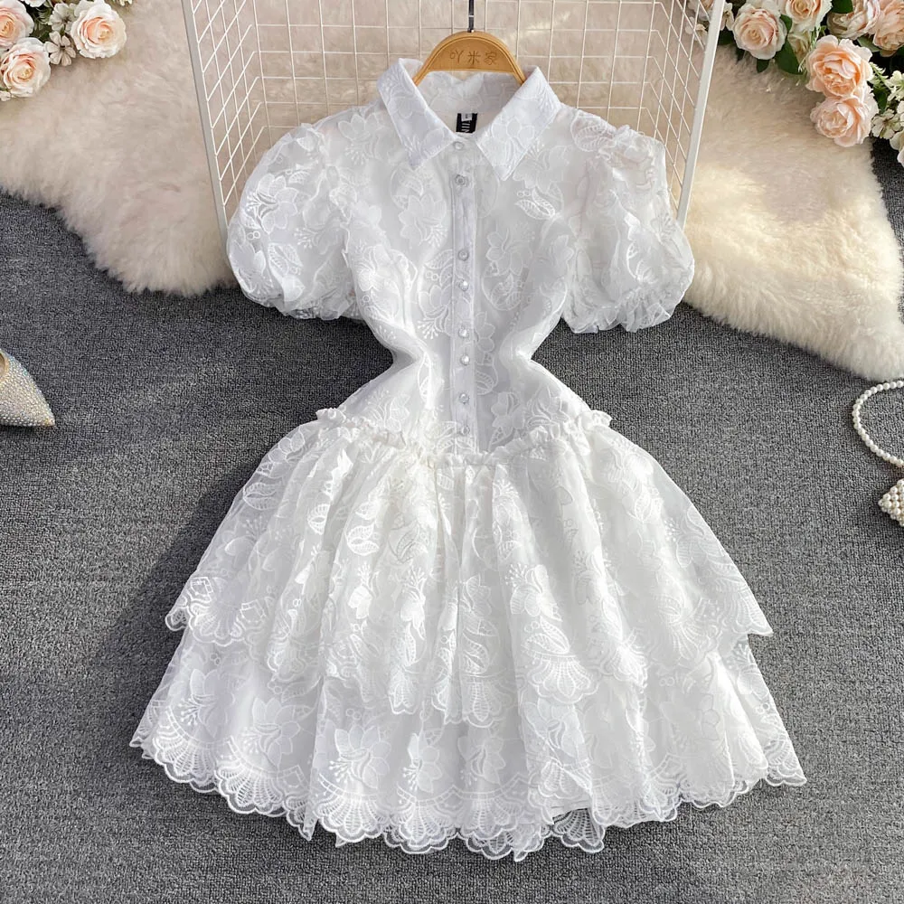 White Vintage Women Dresses Single Breasted Embroidery Princess Party Dress 2023 New Summer Short Sleeved Shirt Dress S-XXL
White Vintage Women Dresses Single Breasted Embroidery Princess Party Dress 2023 New Summer Short Sleeved Shirt Dress S-XXL