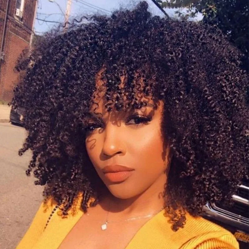 Mentor Short Hair Afro Kinky Curly Wigs With Bangs Glueless Machine Made Short Bob Wigs Synthetic Cosplay Wigs High Temperature
Mentor Short Hair Afro Kinky Curly Wigs With Bangs Glueless Machine Made Short Bob Wigs Synthetic Cosplay Wigs High Temperature