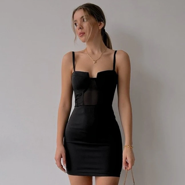 Summer Women's Dress 2022 Camisole V Neck Empire Gauze Sleeveless Solid Patchwork Sexy Party Bodycon Mini Dress Female Clothing
Summer Women's Dress 2022 Camisole V Neck Empire Gauze Sleeveless Solid Patchwork Sexy Party Bodycon Mini Dress Female Clothing