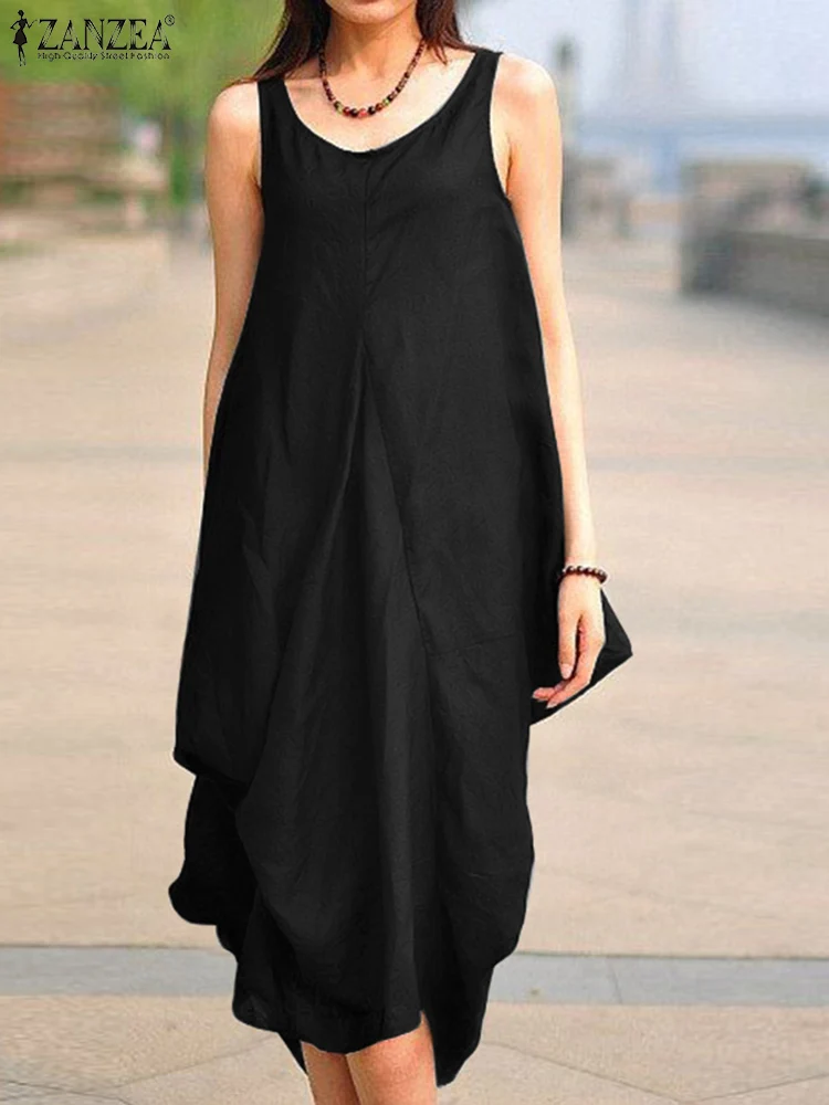 ZANZEA Elegant Casual Holiday Beach Sarafans Tank Vestido Women Summer Solid Color Dress Sleeveless O-Neck Pockets Midi Sundress
ZANZEA Elegant Casual Holiday Beach Sarafans Tank Vestido Women Summer Solid Color Dress Sleeveless O-Neck Pockets Midi Sundress