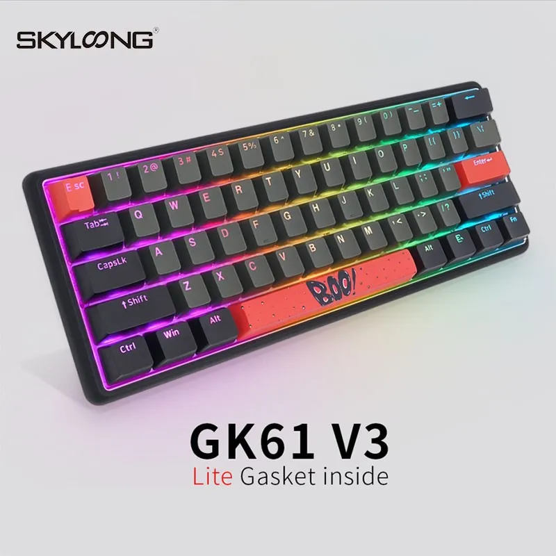 Skyloong V3 GK61 Lite Gasket Mechanical Keyboards 61 Keys PBT OEM USB Bluetooth Wireless Hot Swap Gaming Accessory GRB Backlight
Skyloong V3 GK61 Lite Gasket Mechanical Keyboards 61 Keys PBT OEM USB Bluetooth Wireless Hot Swap Gaming Accessory GRB Backlight